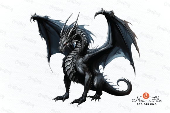 Body Black Dragon Watercolor Clipart Graphic Illustrations By Crafticy