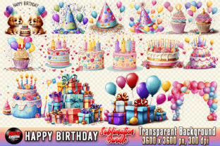 Happy Birthday Clipart - Birthday PNG Gráfico Ilustraciones Imprimibles Por Arte Digital Designs 2