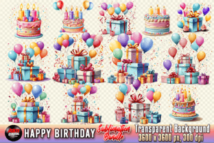Happy Birthday Clipart - Birthday PNG Gráfico Ilustraciones Imprimibles Por Arte Digital Designs 4