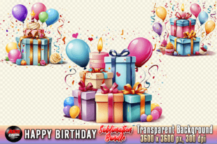 Happy Birthday Clipart - Birthday PNG Gráfico Ilustraciones Imprimibles Por Arte Digital Designs 5