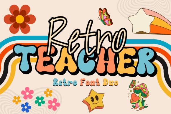 Retro Teacher Decorative Font By Brown Cupple Fonts