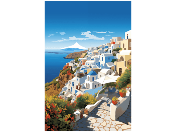 Santorini Serenity: Dreams in Greece #3 Grafica Grafiche AI Di Anuchartl