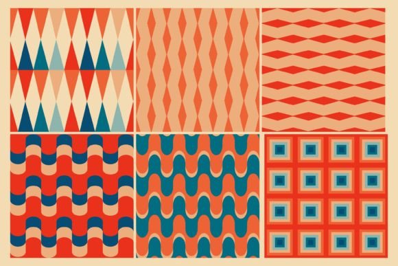 Seamless Retro Patterns Set Graphic Patterns By Art's and Patterns