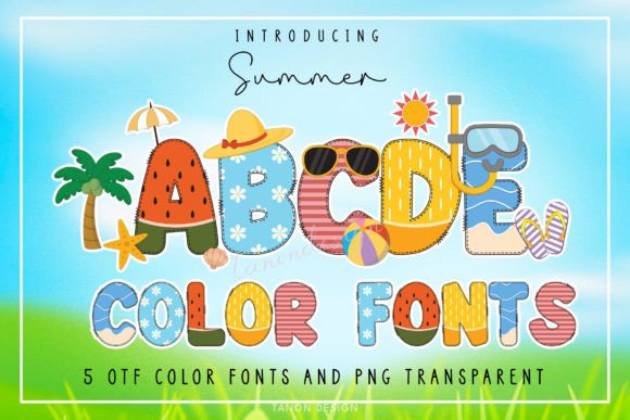 Summer Color Fonts Font By tanondesign
