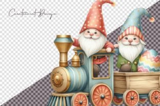Watercolor Easter Gnome Train Clipart Graphic Illustrations By Dreamshop 4