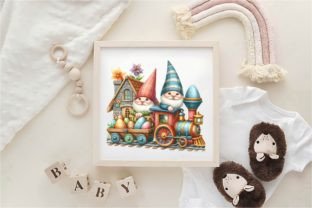 Watercolor Easter Gnome Train Clipart Graphic Illustrations By Dreamshop 6