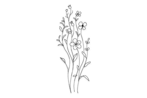 Wildflowers Single Flowers & Plants Embroidery Design By EmbDesign