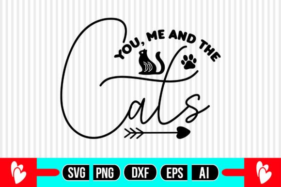 You, Me and the Cats SVG Gráfico Artesanato Por Abdul Mannan125