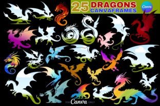 25 Magical Dragon Canva Frames Illustration Illustrations Imprimables Par ElementDesignAndArt 1