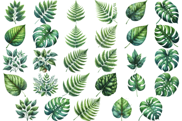 29 Tropical Greenery Jungle Bundle Grafik Druckbare Illustrationen Von Design Store