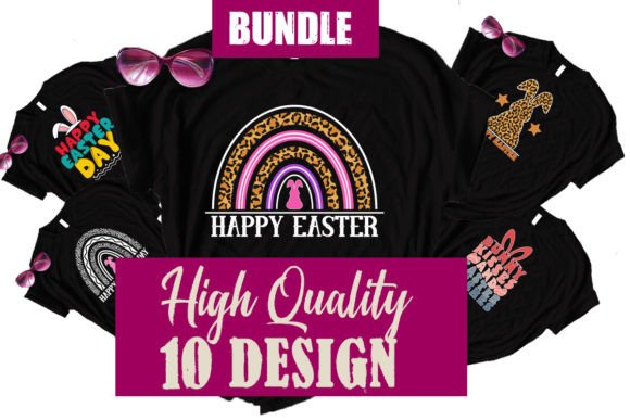 BUNDLE Easter Day T Shirt Design Rainbow Grafika Projekty Koszulek Przez nobabsorkar1
