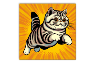 Cat Breed Leap Pop Art Style Graphic AI Graphics By Redsky Cat 3