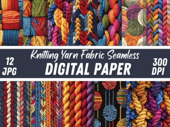 Knitting Yarn Fabric Textiles Background Illustration Modèles de Papier Par Creative River