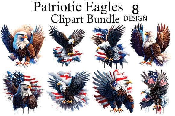Patriotic Eagles Gráfico Ilustraciones Imprimibles Por AM-Designer