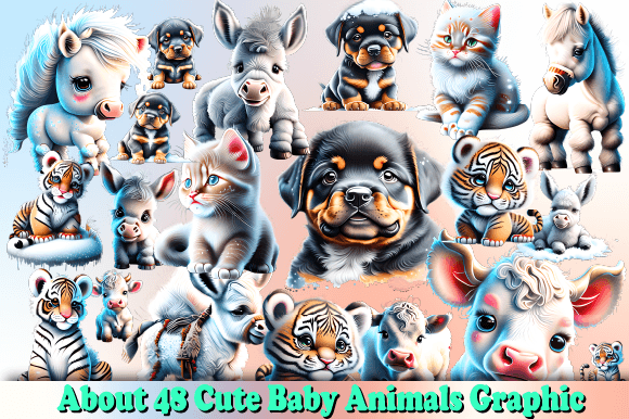 About 48 Cute Baby Animals Graphic Graphic AI Illustrations By Jhotons Design World