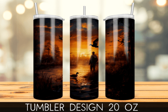 Duck Hunting Tumbler Wrap Sublimation Graphic Print Templates By mragjaza