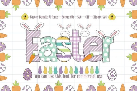 Easter Color Fonts Font By Doodle Alphabet Master