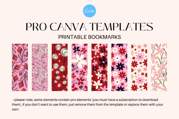 Floral Bookmark FREE Graphic Print Templates By Art's and Patterns
