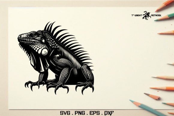 Iguana Svg Illustration Artisanat Par Seventh Knight Artwork