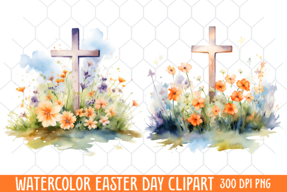 Watercolor Easter Day Clipart Graphic Illustrations By CraftArt