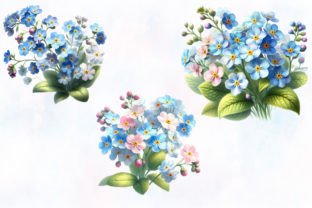 Watercolor Forget Me Not Flower Clipart Graphic Illustrations By RevolutionCraft 3