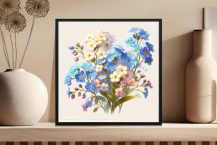Watercolor Forget Me Not Flower Clipart Graphic Illustrations By RevolutionCraft 4