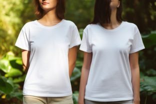 Female T-Shirt Mockup Grafika Niestandardowe Makiety Produktów Przez Forhadx5
