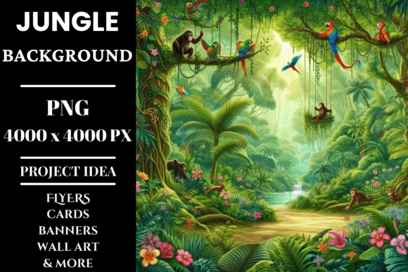 Jungle Haven: Wildlife Paradise Graphic Backgrounds By Endrawsart