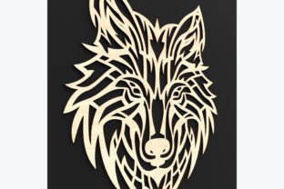 Laser Cut Wolf Sign Svg Files Afbeelding 3D-SVG Door ThemeXDigital 3