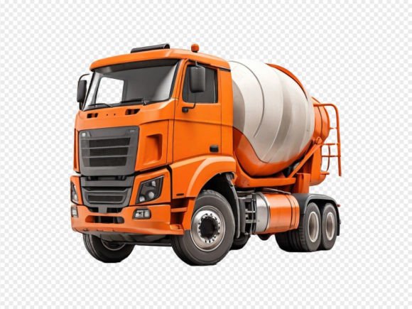 Orange Concrete Mixer Truck#08 Illustration Générateurs de Scènes Par Design_love