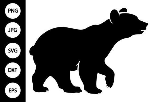 Silhouette Baby Bear SVG Afbeelding Afdrukbare Illustraties Door MYDIGITALART13