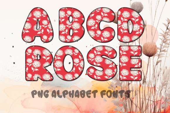 Rose Alphabet Fonts Graphic Objects By MOMAT THIRTYONE