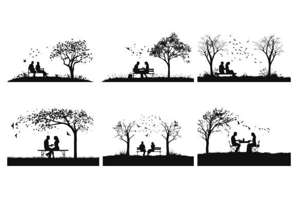 A Couple Enjoying a Picnic in a Scenic Illustration Illustrations Imprimables Par jesmindesigner