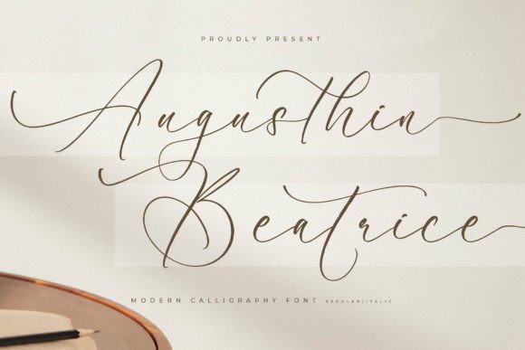 Augusthin Beatrice Script & Handwritten Font By Letterena Studios