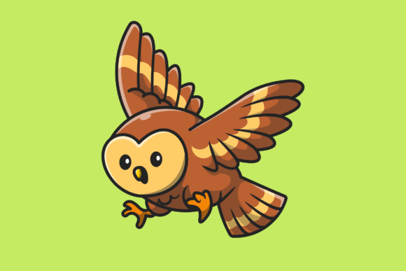 Cute Owl Flying Cartoon Illustration Illustration Illustrations Imprimables Par catalyststuff