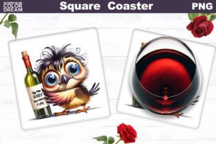 Funny Wine Quote Square Coaster Graphic Crafts By WatercolorColorDream 4