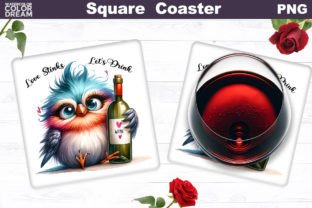 Funny Wine Quote Square Coaster Graphic Crafts By WatercolorColorDream 5