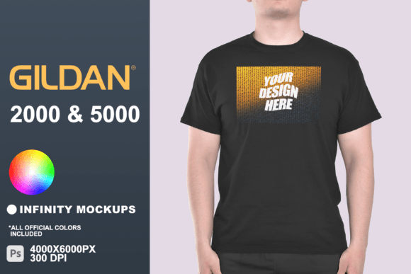 Gildan 2000&5000 Tshirt Mockup Studio Afbeelding Product-proefmodellen Door inmockups