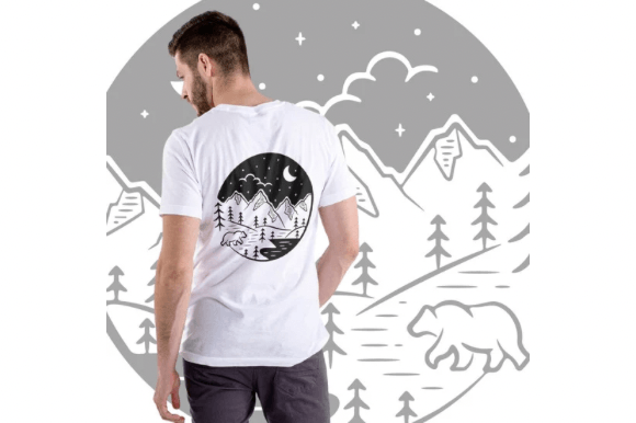 Grizzly Bear SVG Wilderness Gráfico Designs de Camisetas Por Famafami