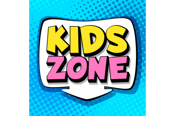 Kids Zone. Symbol of Playroom in School Gráfico Ilustraciones Imprimibles Por yummybuum