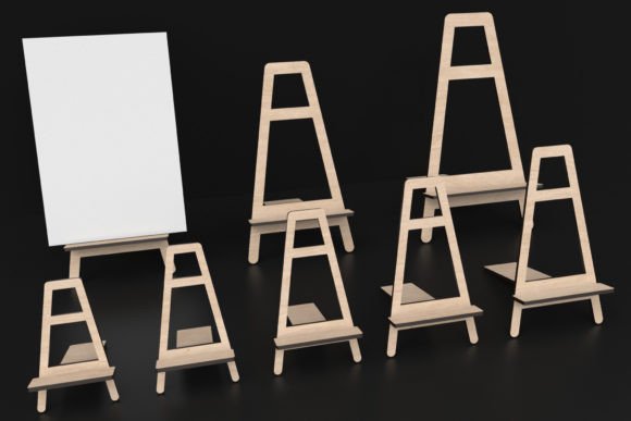 Laser Cut Easel Display Stands Svg Files Graphic 3D SVG By ThemeXDigital
