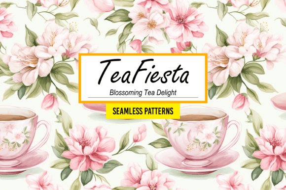 Blossoming Tea Delight Seamless Pattern Graphic Patterns By Canvas Elegance