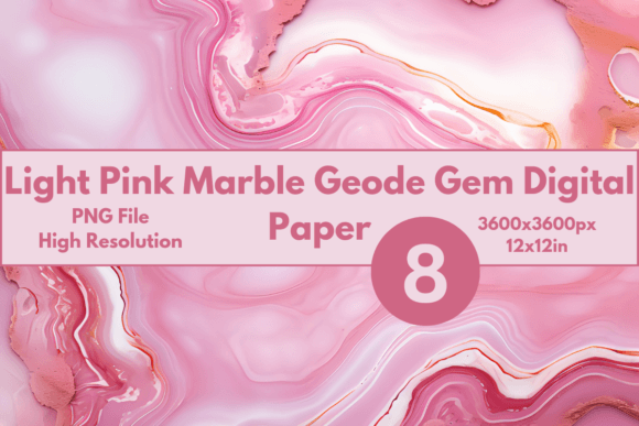 Light Pink Marble Geode Gem Gráfico Patrones de Papel Por Chase Minds Creative