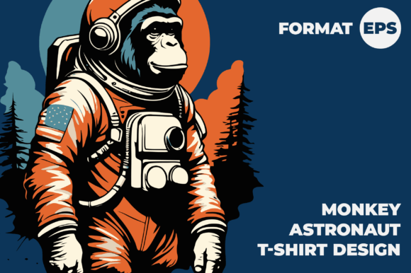 Monkey Astronaut Grafik T-shirt Designs Von c.gudzik