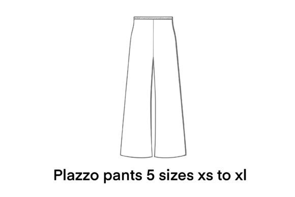 Palazzo Pants Sewing Pattern Graphic Sewing Patterns By Pencil Artsy