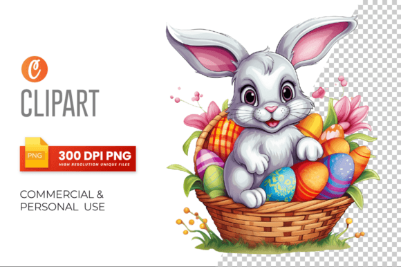 Watercolor Easter Bunny Clipart Set Gráfico Ilustraciones Imprimibles Por Crafticy