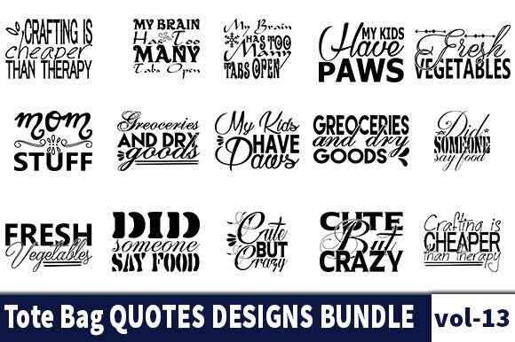 15 Tote Bag Quotes Designs Bundle Illustration Maquettes de Produits Par svg designs