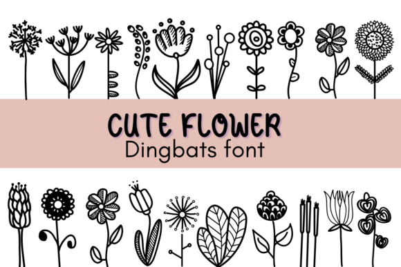 Cute Flower Dingbats-Schriftarten Schriftart Von Nun Sukhwan