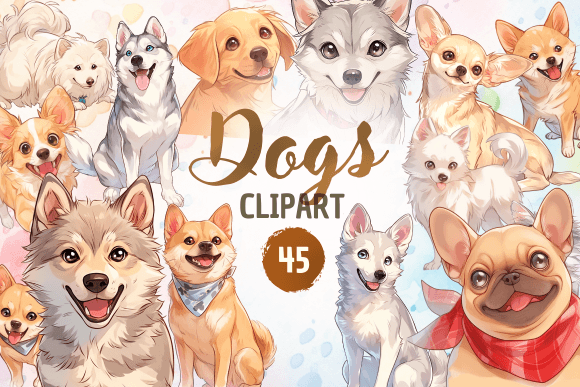 Dogs Clipart PNG Bundle Graphic Illustrations By Sahad Stavros Studio
