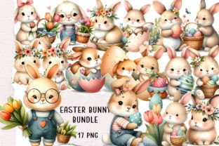 Easter Bunny Clipart PNG. Gráfico Ilustraciones IA Por NadineStore 1